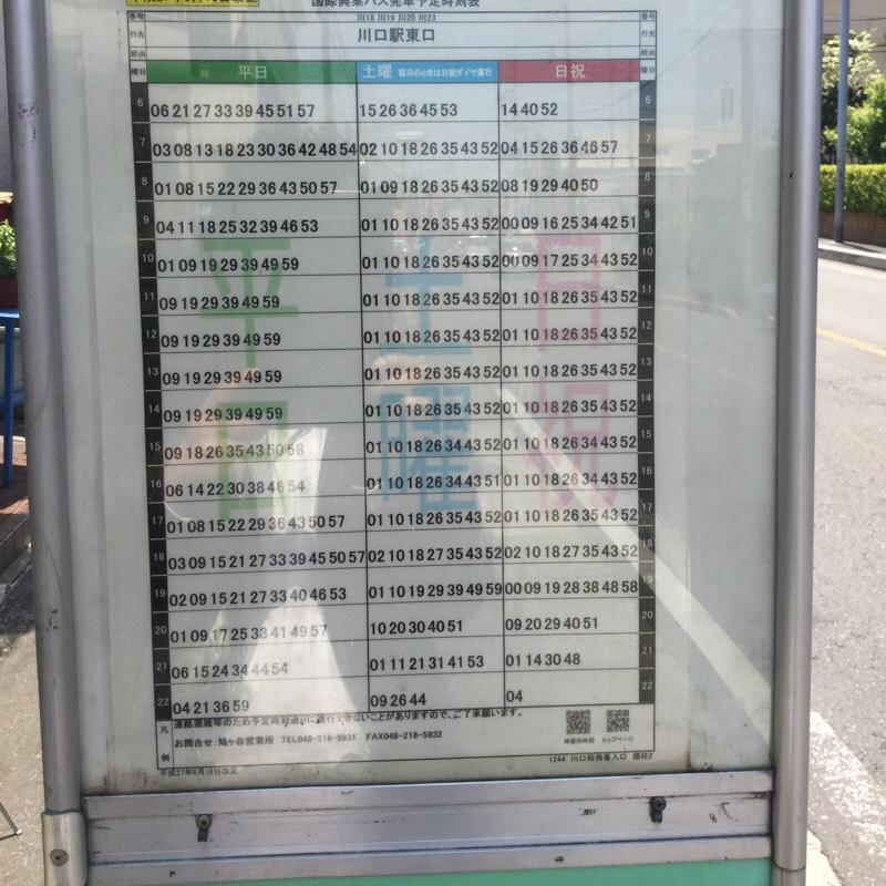 ユキサキナビ 国際興業バス 川口税務署入口 バス停留所 川口市中青木