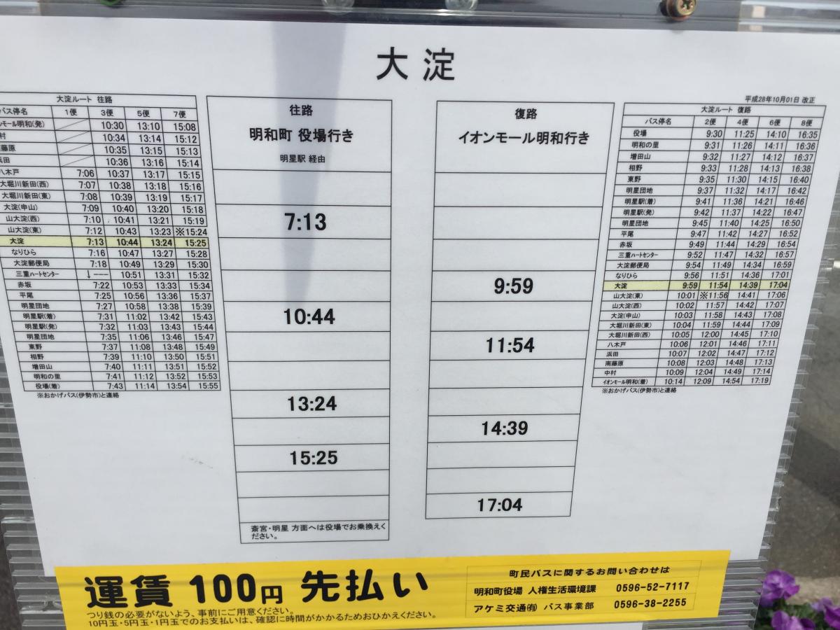 ユキサキナビ 大淀 バス停留所 多気郡明和町