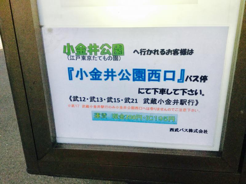 ユキサキナビ 西武バス 南花小金井 バス停留所