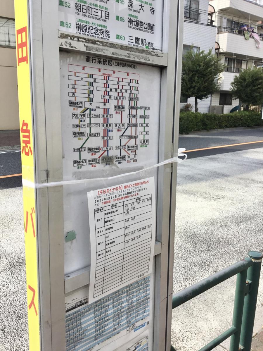 ユキサキナビ 小田急バス 変電所前 バス停留所 三鷹市下連雀